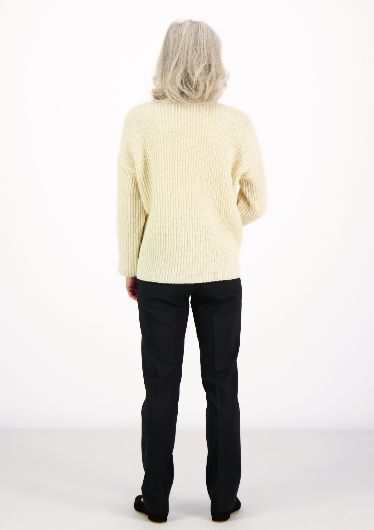 White ribbed cardigan made in Finland from Finnish sheep wool. Sustainable and ethical.  